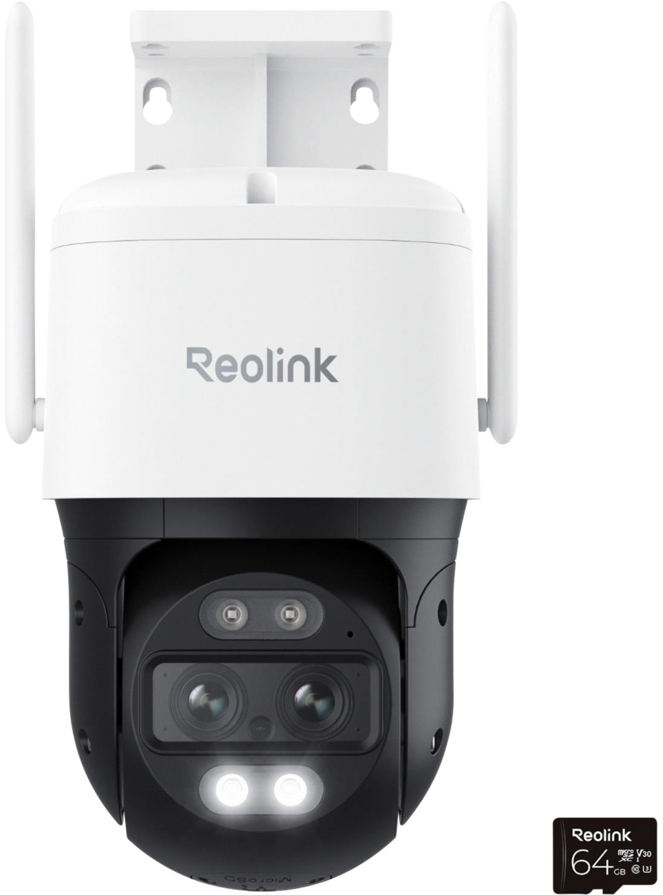 Reolink Trackmix Series 4K Dual-Lens Ptz Auto Track Wifi Outdoor Security Camera + 64Gb