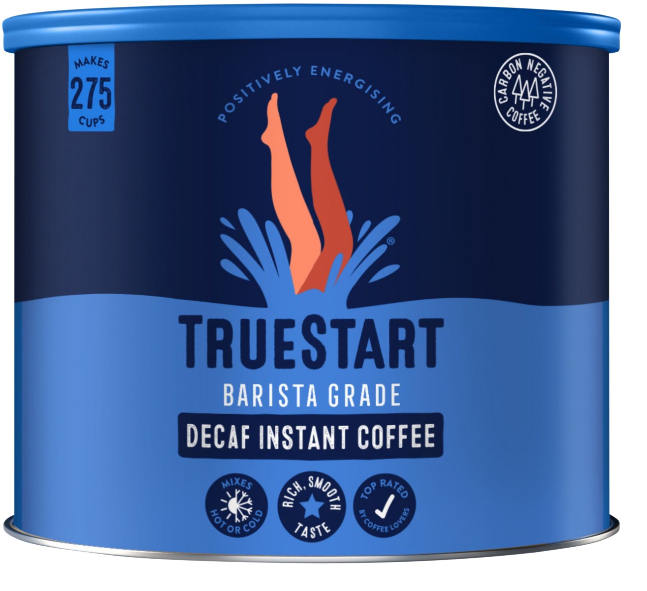 Truestart Barista Grade Decaffeinated Instant Coffee Tin Rich & Smooth Medium Arabica 500 G