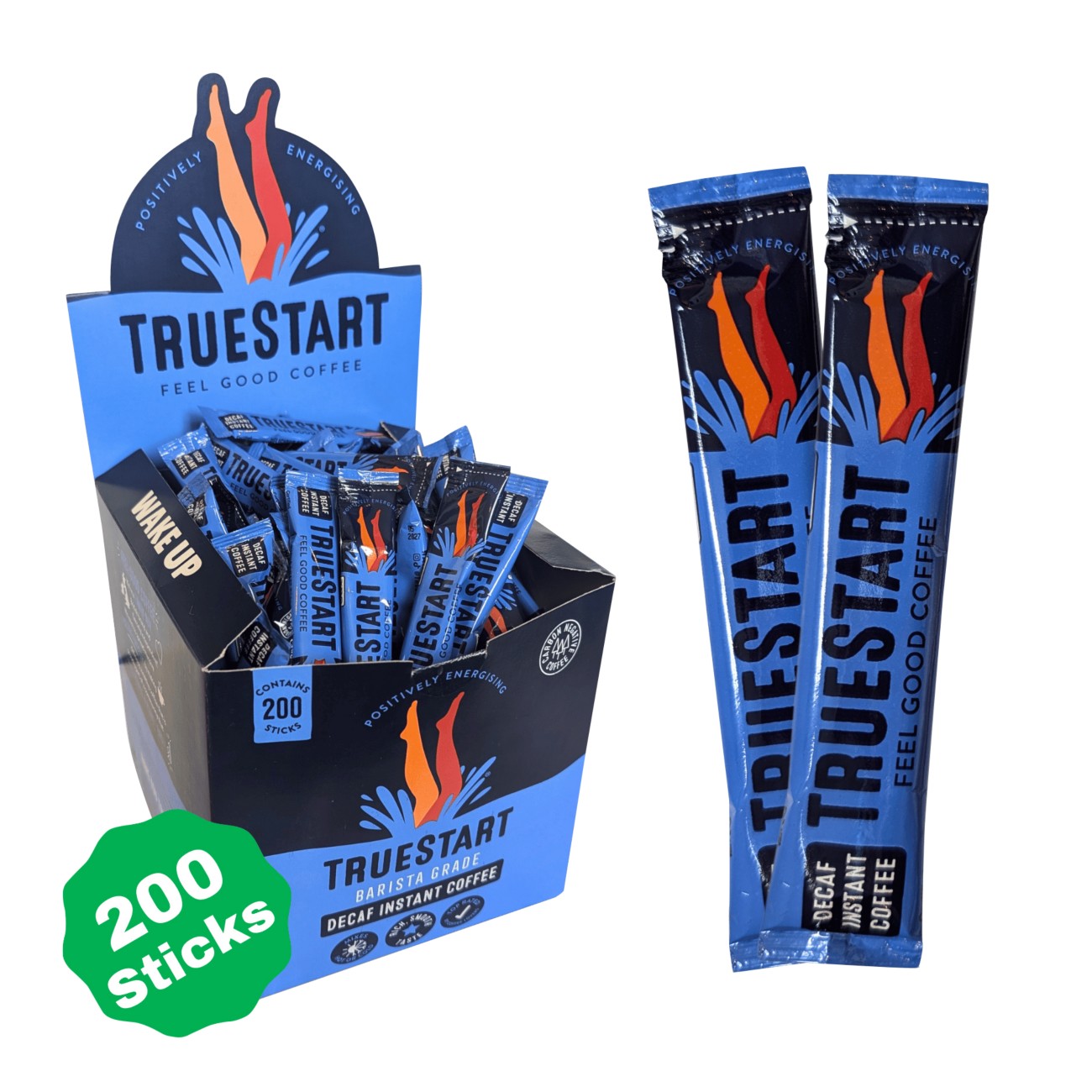 Truestart Barista Grade Decaffeinated Instant Coffee Sachets Rich & Smooth Medium Arabica Pack Of 200