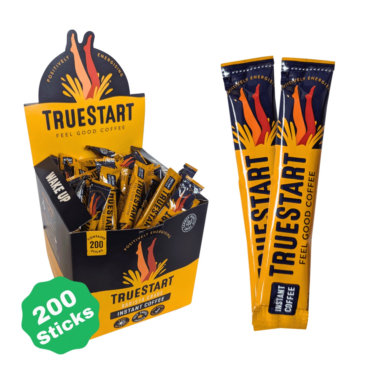 Truestart Barista Grade Instant Coffee Sachets Rich & Smooth Energising Colombian Medium Arabica Pack Of 200
