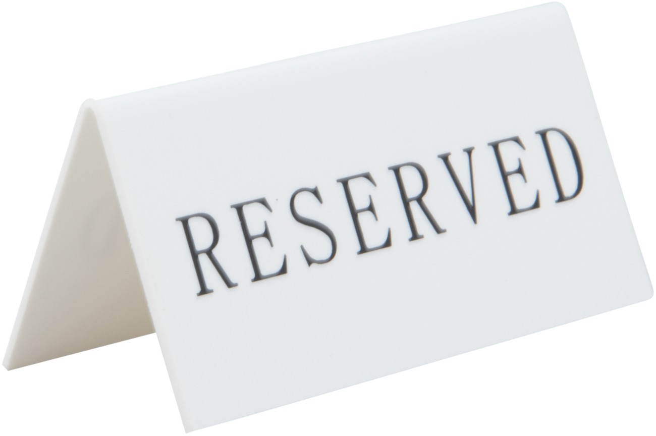 Securit Table Reservation Stand White 10 X 4.5 X 5 Cm Pack Of 5