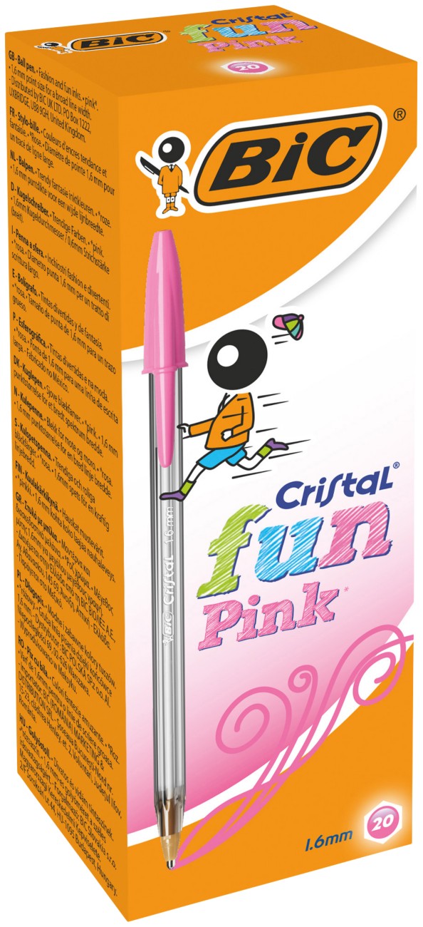 Bic Cristal Fun Ballpoint Pen Broad 0.6 Mm Pack Of 20