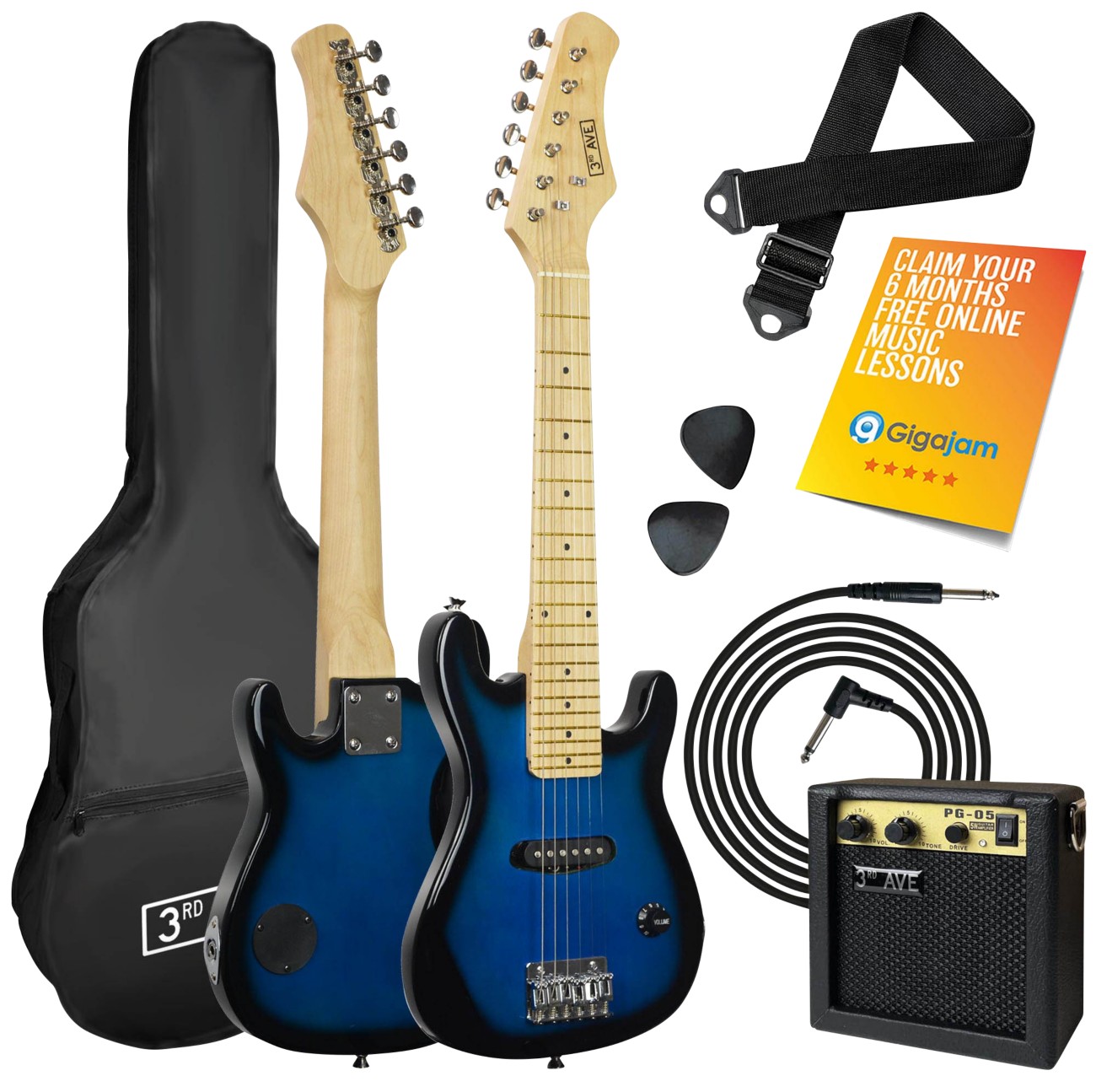 3Rd Avenue Junior Electric Guitar Blueburst