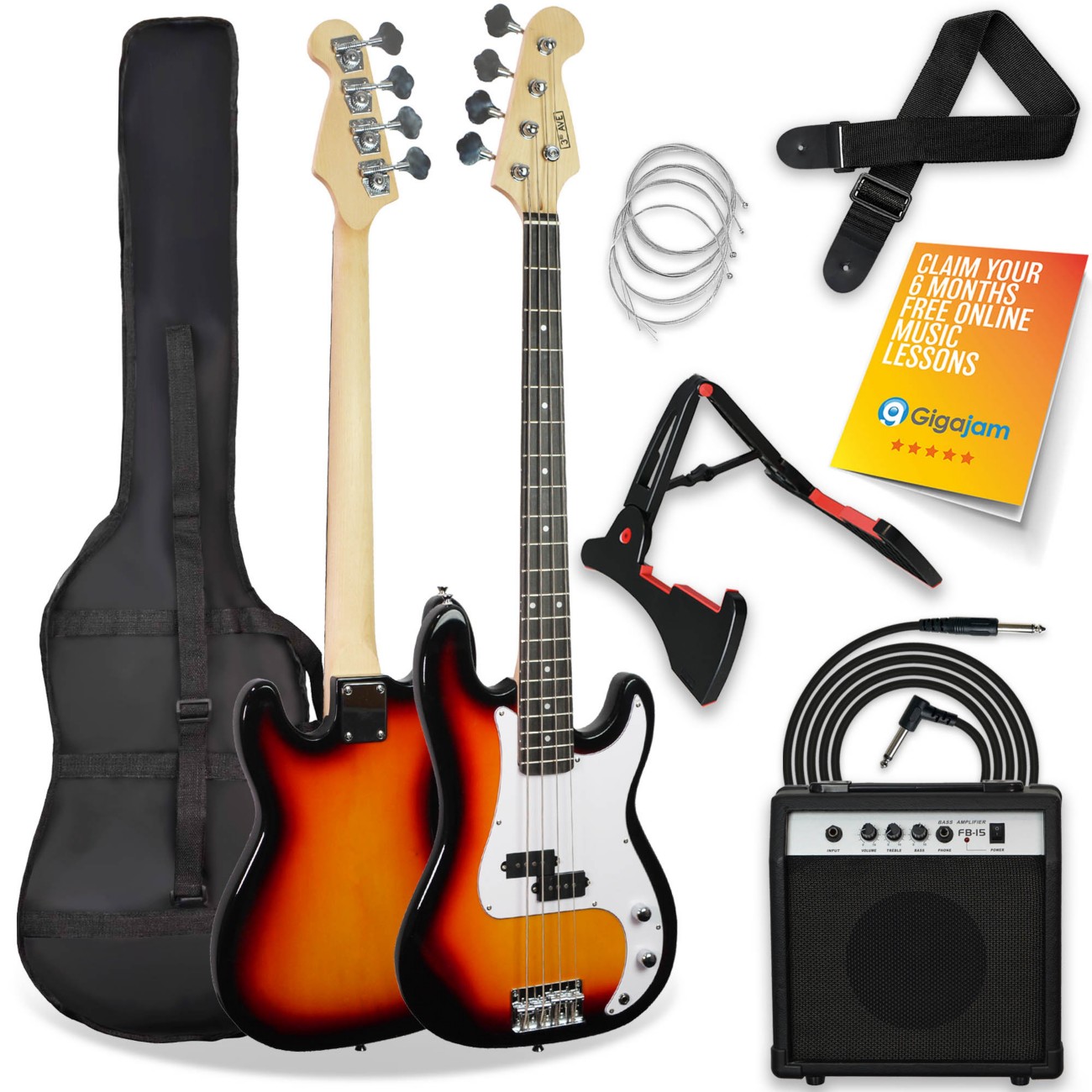 3Rd Avenue Bass Guitar Sunburst