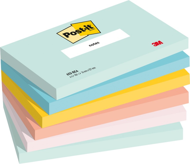 Post-it Haftnotizen Beachside Colour Collection 127 x 76 mm Farbig sortiert 6 Stück à 100 Blatt