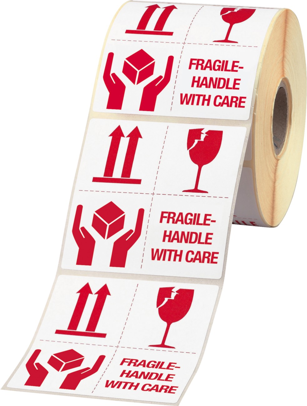 RAJA Warnetiketten M-Cote Rot, Weiß 10 x 10 cm