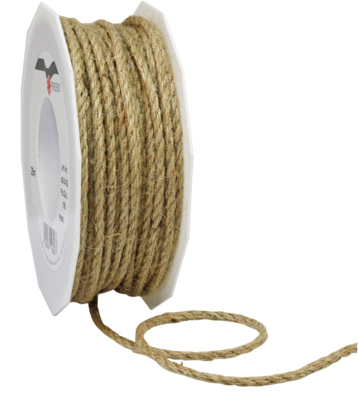 PRAESENT Kordel Jute 4360425-105 Natur 4 mm x 25 m 2 Stück