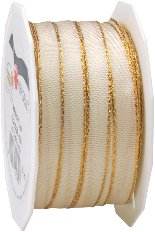 PRAESENT Seidenband 4721025-104 Créme 10 mm x 25 m 2 Stück