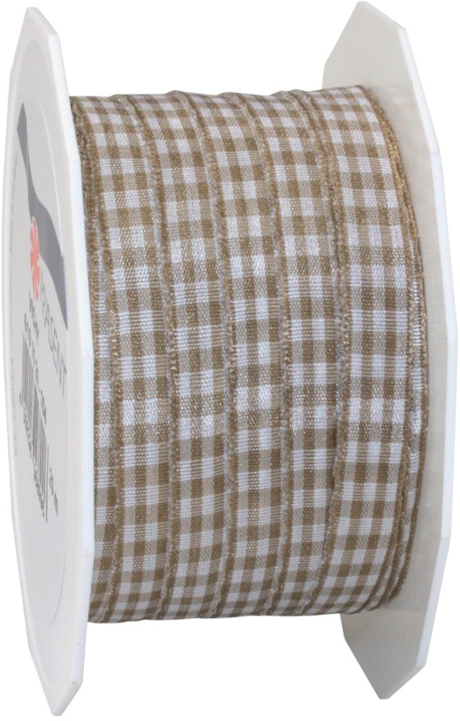 PRAESENT Motivband 6191020-104 Taupe, Weiß 10 mm x 20 m 2 Stück