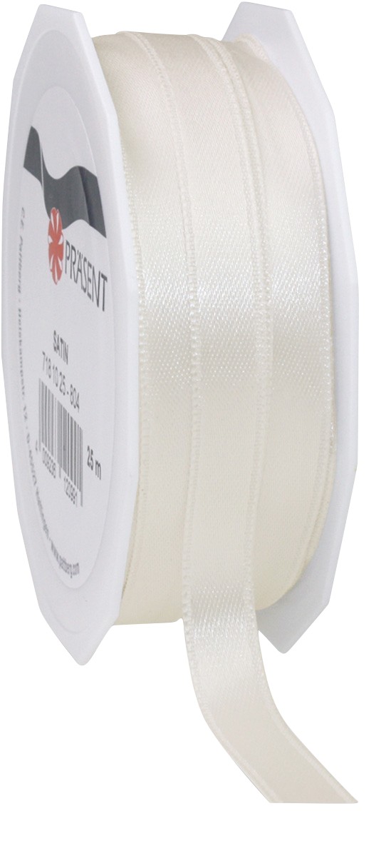 Thumbnail - PRAESENT Doppelsatin 7181025-804 Elfenbein 10 mm x 25 m 2 Stück