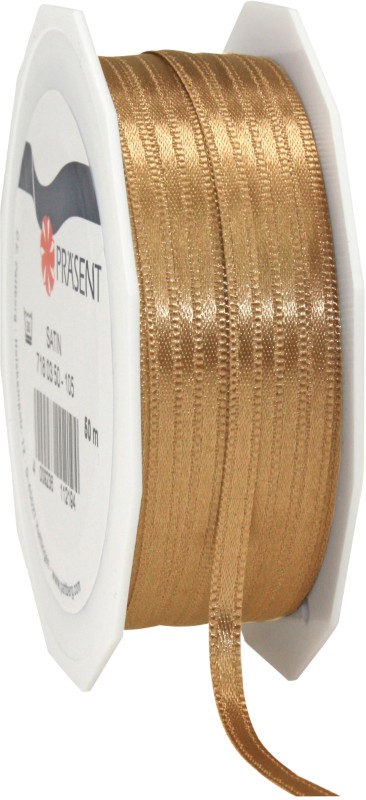 PRAESENT Doppelsatin 7180350-634 Gold 3 mm x 50 m 2 Stück