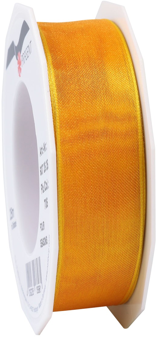 PRAESENT Organza 6072525-705 Gelb 25 mm x 25 m 2 Stück