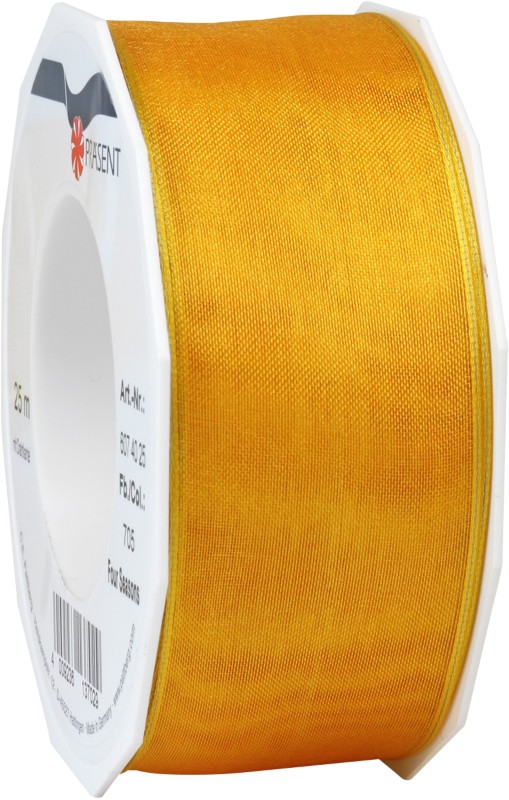 Thumbnail - PRAESENT Organza 6074025-705 Gelb 40 mm x 25 m 2 Stück