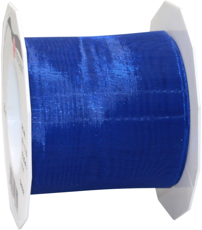 PRAESENT Organza 6017525-614 Royalblau 72 mm x 25 m 3 Stück