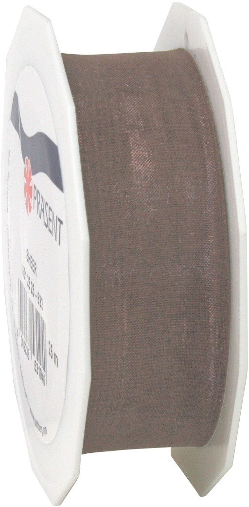 Thumbnail - PRAESENT Organza 6012525-105 Taupe 25 mm x 25 m 3 Stück