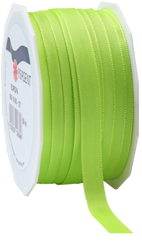 PRAESENT Taftband 6051050-127 Hellgrün 10 mm x 50 m 2 Stück