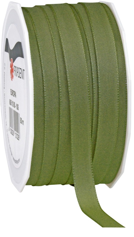 Thumbnail - PRAESENT Taftband 6051050-621 Olive 10 mm x 50 m 2 Stück