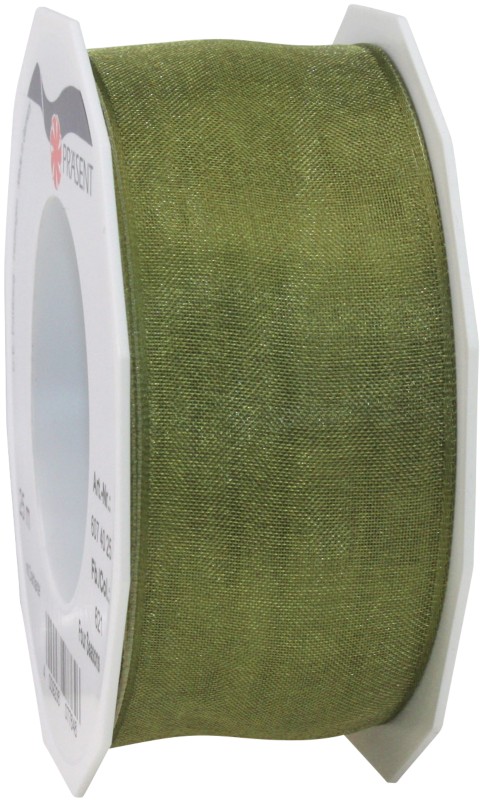 PRAESENT Organza 6074025-621 Olive 40 mm x 25 m 2 Stück