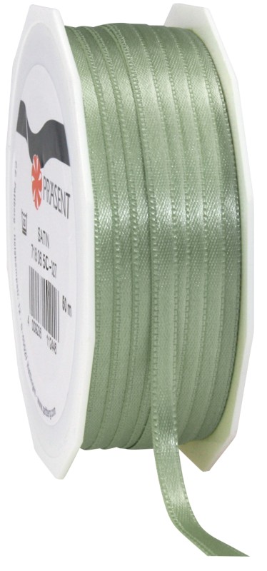 PRAESENT Doppelsatin 7180650-556 Altgrün 6 mm x 50 m 2 Stück