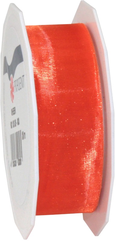 PRAESENT Organza 6012525-620 Orange 25 mm x 25 m 3 Stück