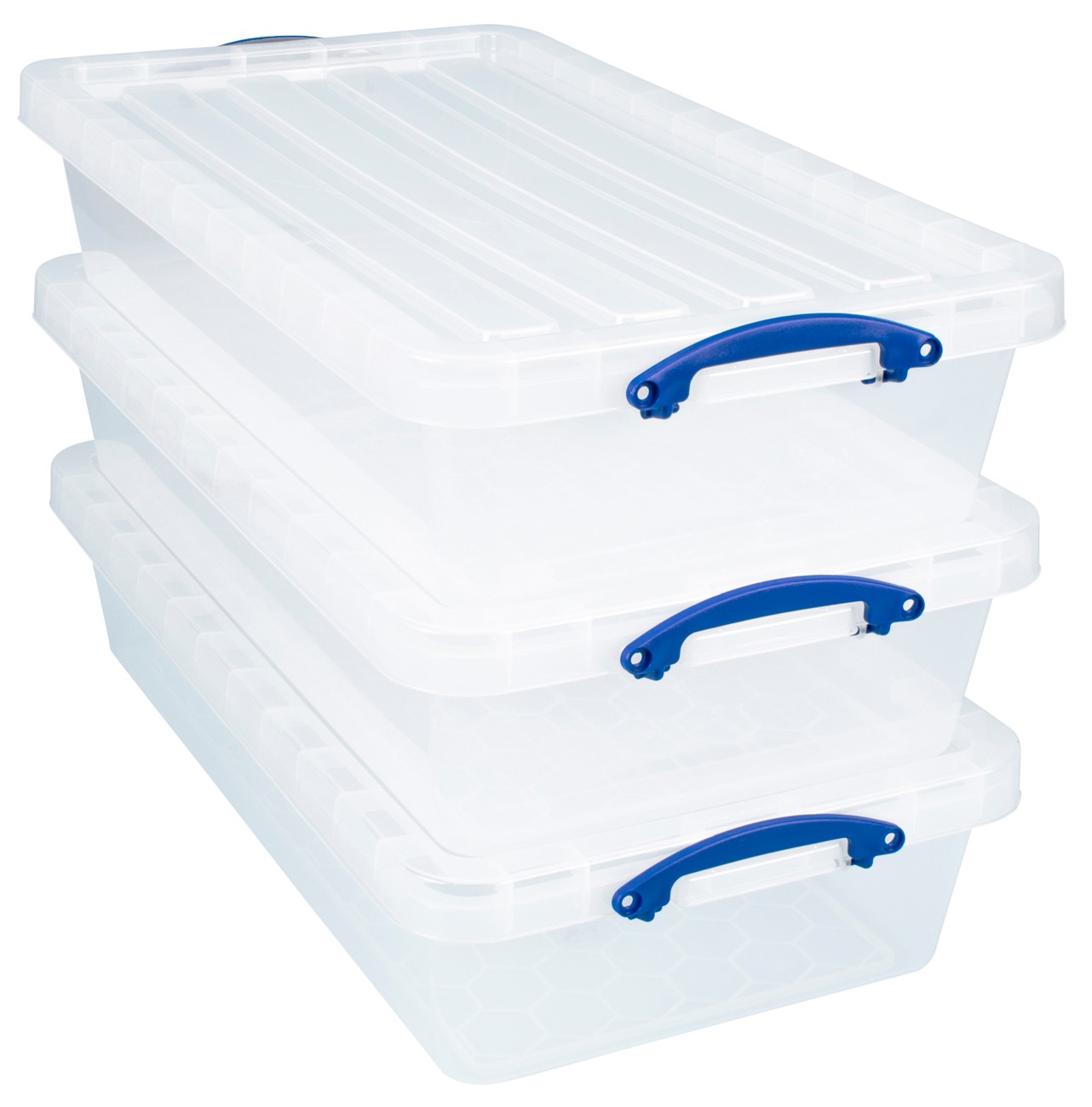Really Useful Box Pp (Polypropylene) Storage Box 41 L Transparent 44 X 82 X 18 Cm Pack Of 3
