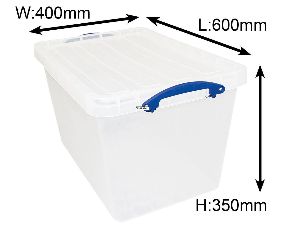 Really Useful Box Pp (Polypropylene) Storage Box 56 L Transparent 40 X 60 X 35 Cm Pack Of 3
