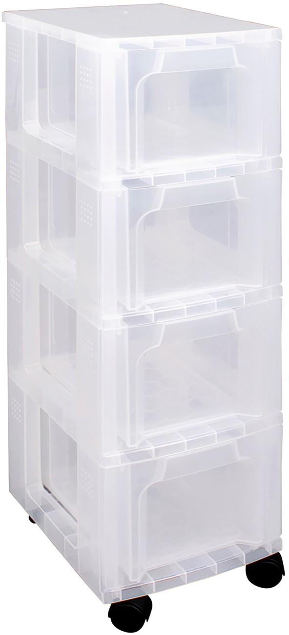 Really Useful Box Slimline Pp (Polypropylene) Storage Box 4 X 6 L Transparent 27 X 46.5 X 8.5 Cm