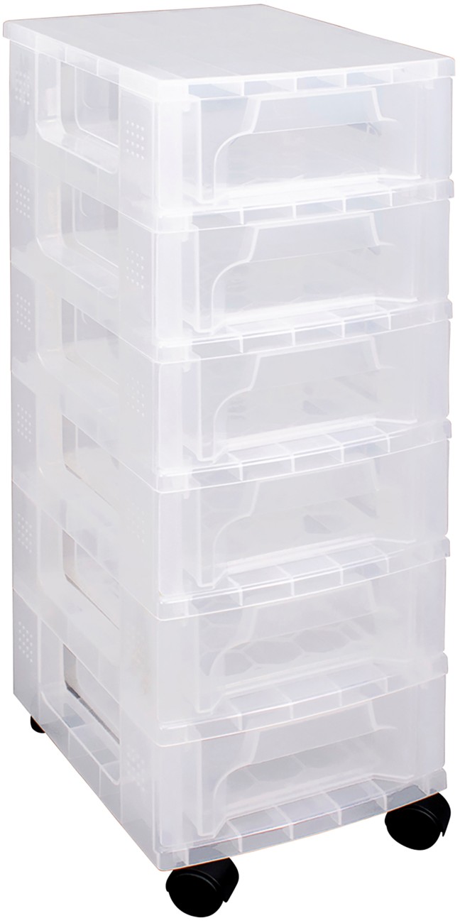 Really Useful Box Slimline Pp (Polypropylene) Storage Box 6 X 3.5 L Transparent 24 X 30 X 66 Cm