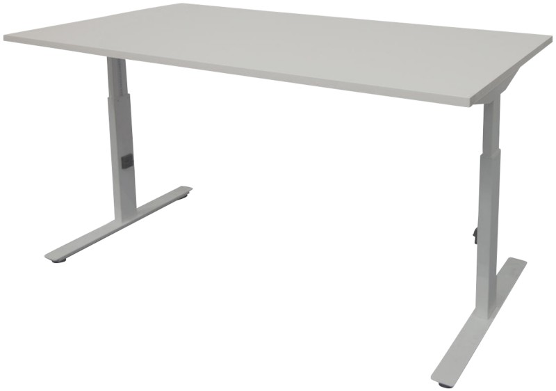 Schaffenburg Höhenverstellbar Sitz-Stehschreibtisch Rechteckig Holz Aluminium T-Fuß 1.200 x 800 x 855 mm