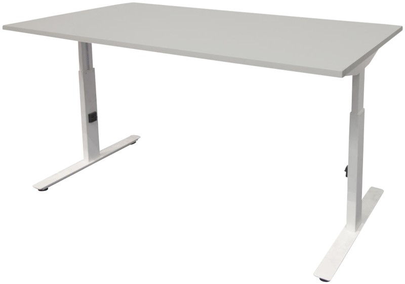 Schaffenburg Linesto Plus Höhenverstellbar Sitz-Stehschreibtisch Rechteckig Grau T-Fuß 1.200 (B) x 800 (T) x 655 (H) mm ...