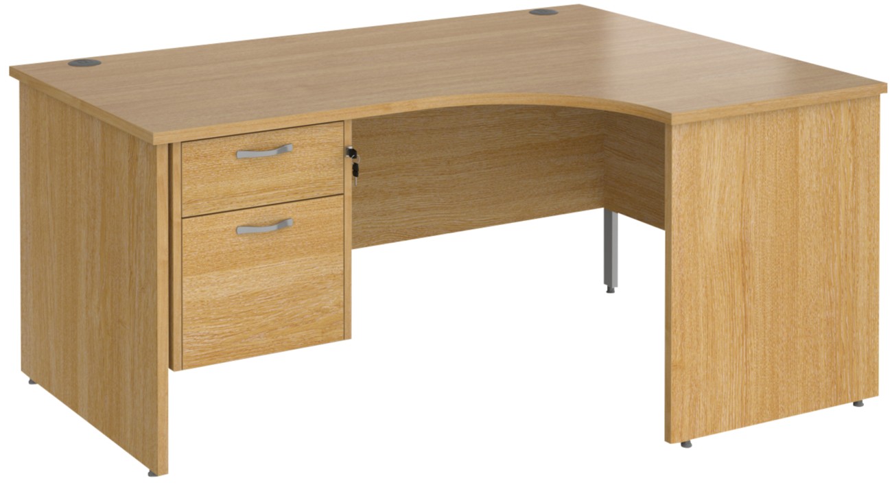 Dams International Maestro 25 Right Hand Corner Desk Oak Base Panel 2 Drawers 1,600 (W) X 1,200 (D) X 725 (H) Mm Wood