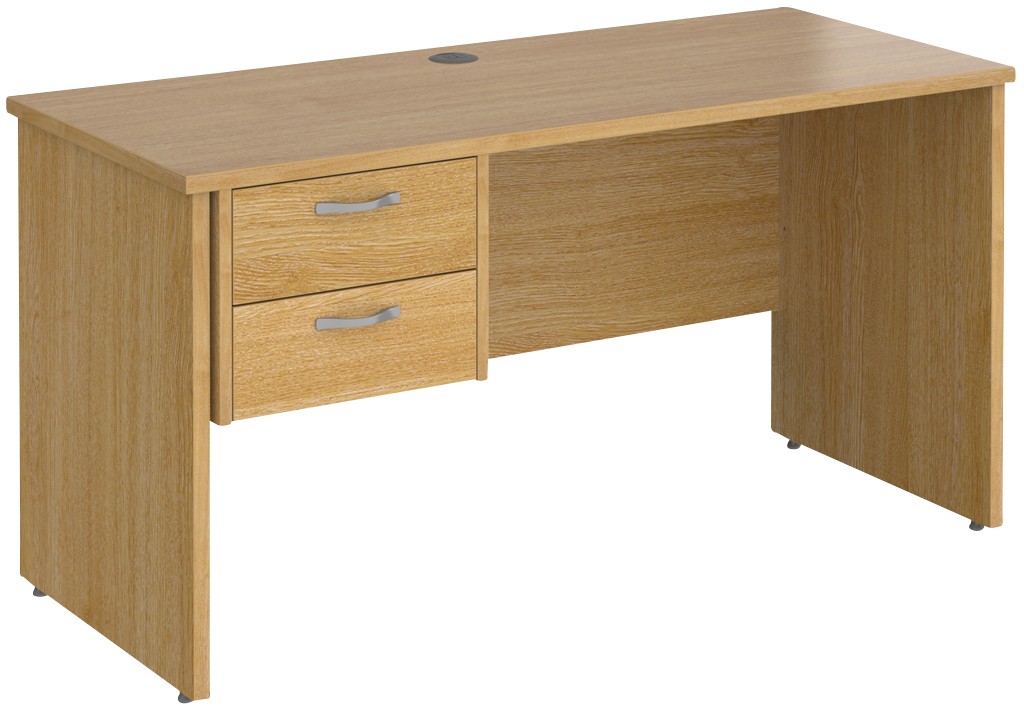 Dams International Maestro 25 Straight Desk Oak Base Panel 2 Drawers 1,400 (W) X 600 (D) X 725 (H) Mm Wood