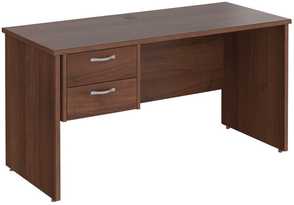 Dams International Maestro 25 Straight Desk Walnut Base Panel 2 Drawers 1,400 (W) X 600 (D) X 725 (H) Mm Wood