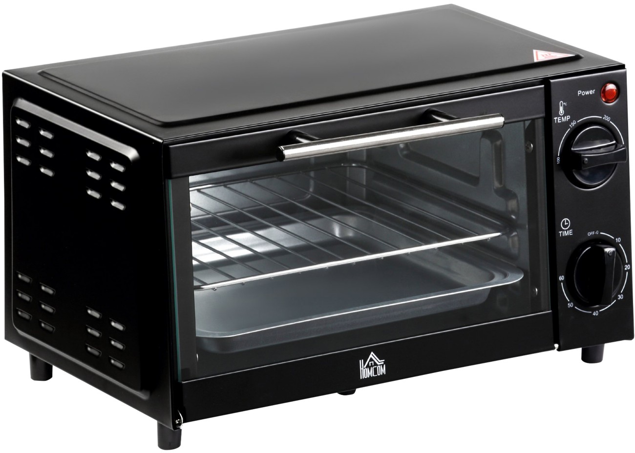 HOMCOM Electric Convection Oven - 9L Capacity - 100-230°C Heat Range - 60 Min Timer - Image 12