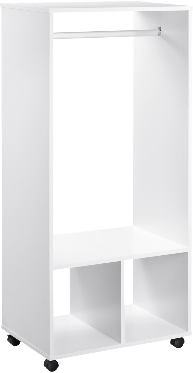 Homcom Wardrobe 3 Shelves Aluminium, Particle Board 40 X 60 X 128 Cm White