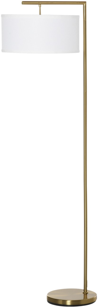 Homcom Unisex White Modern Floor Lamp Tall Pole Light With Linen Shade E27 Holder In - Image 7