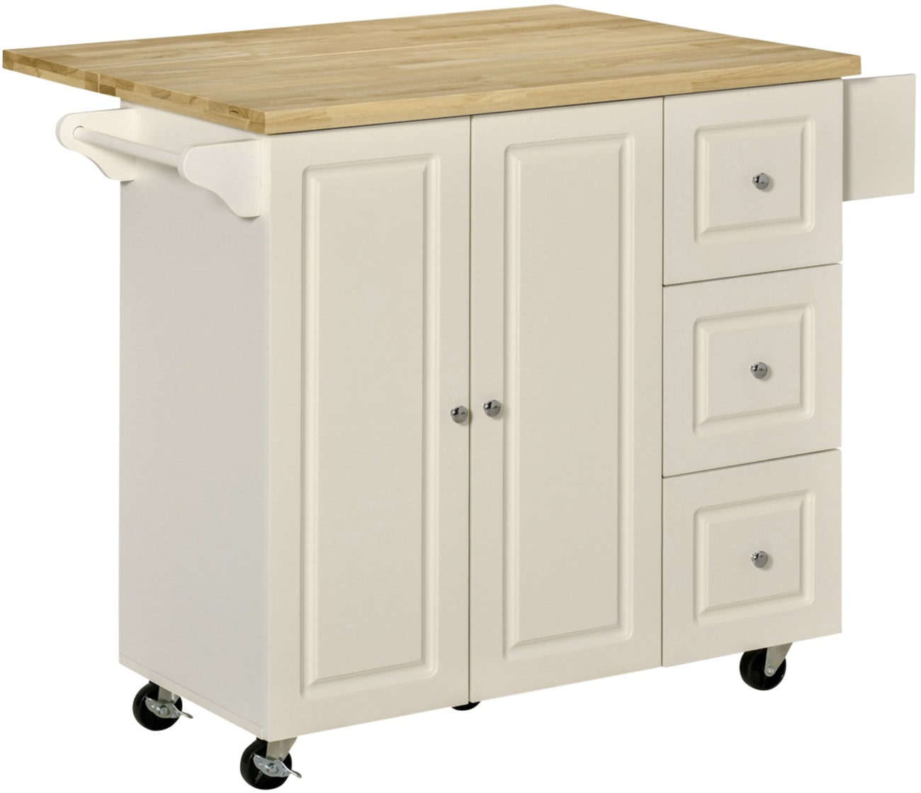 B&Q - Rolling Kitchen IslandKitchen Storage Trolley W/ Drop LeafDrawers - Image 7