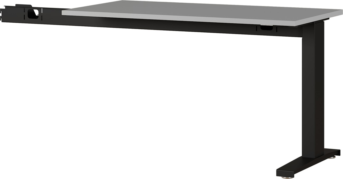 Image of GERMANIA GW-Agenda Height Adjustable Desk Extension Rectangular Grey C-Foot 1,130 (W) x 600 (D) x 880 (H) mm Melamine