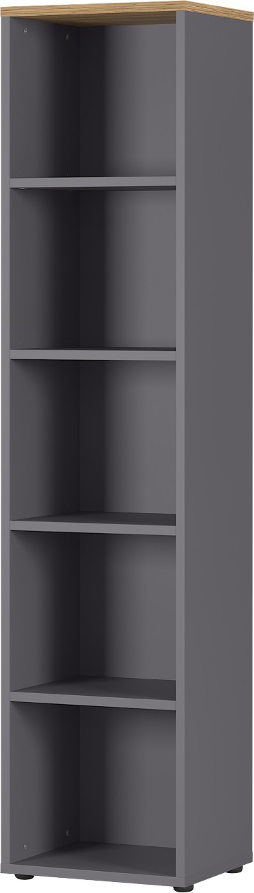 Germania Bookcase 4234-564 Oak Grandson-Oak Repro, Graphite Melamine