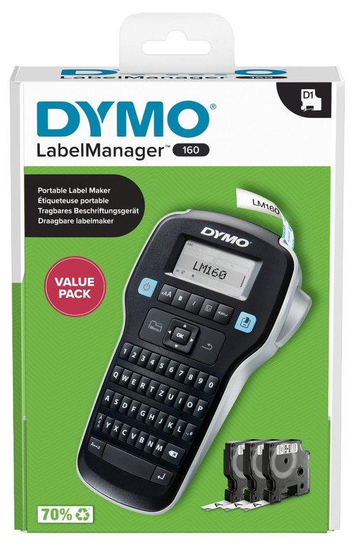 Thumbnail - DYMO LabelManager LM 160 Etikettendrucker Vorteilspaket Thermal QWERTZ Schwarz