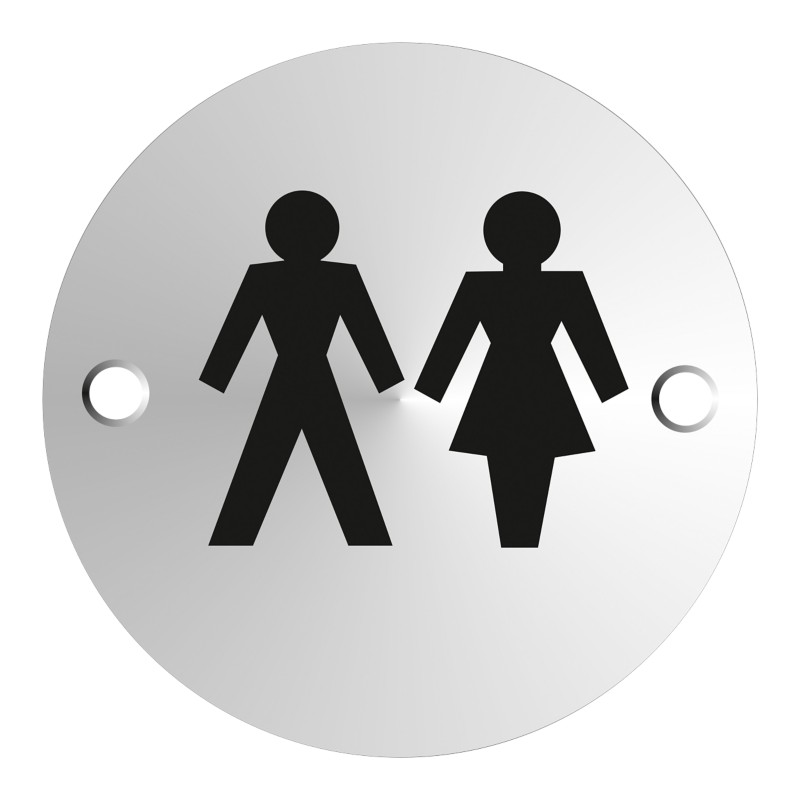 Seco Schild Unisextoilette Zum Ankleben, Schrauben Aluminium SAA003