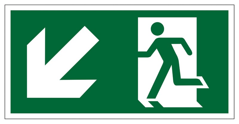 Seco Schild Ausfahrt unten links Zum Ankleben Kunststoff 20 x 60 cm