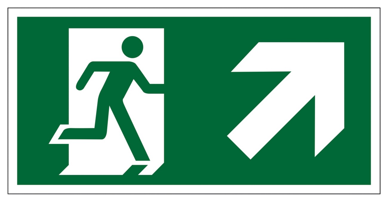 Seco Schild Ausgang rechts oben Zum Ankleben Kunststoff 20 x 60 cm SP063SRP-600X200