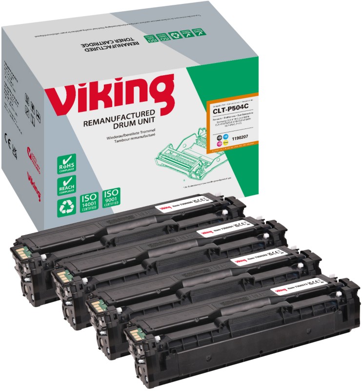 Viking CLT-P504C Kompatibel Samsung Tonerkartusche Cyan, Gelb, Magenta, Schwarz Multipack 4 Stück