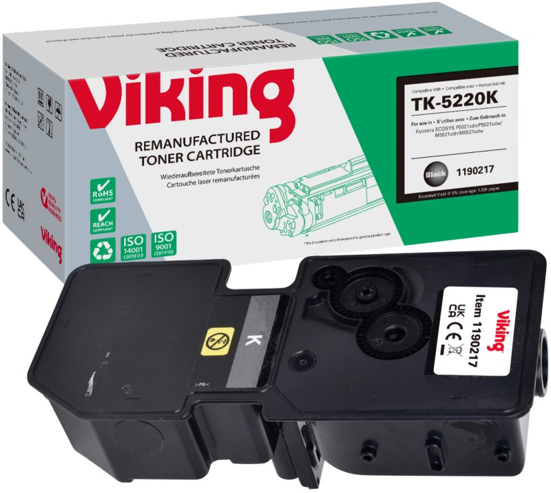 Viking TK-5220K Kompatibel Kyocera Tonerkartusche Schwarz