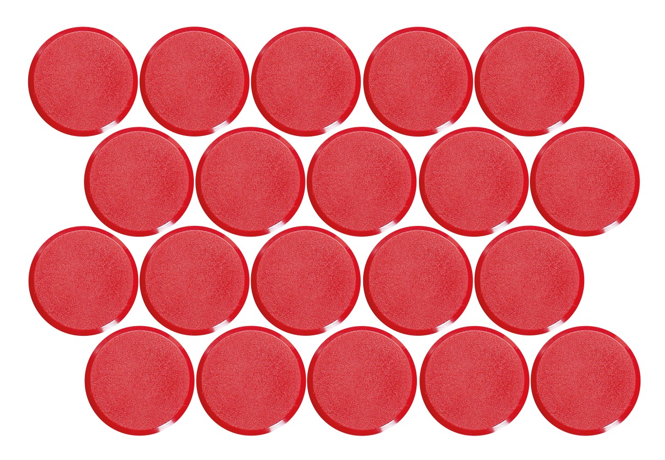 Maul MAULpro Rund Whiteboard-Magnete Rot 0.6 kg Tragfähigkeit 29 mm 20 Stück