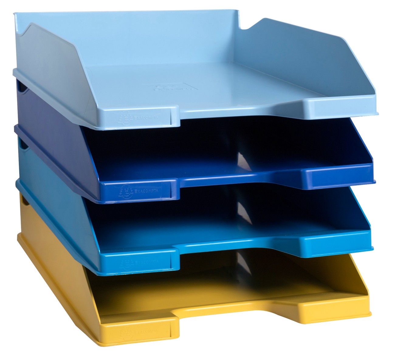Exacompta Bee Blue Letter Trays Recycled A4 Set Of 4 Assorted Pack 1 - Image 4