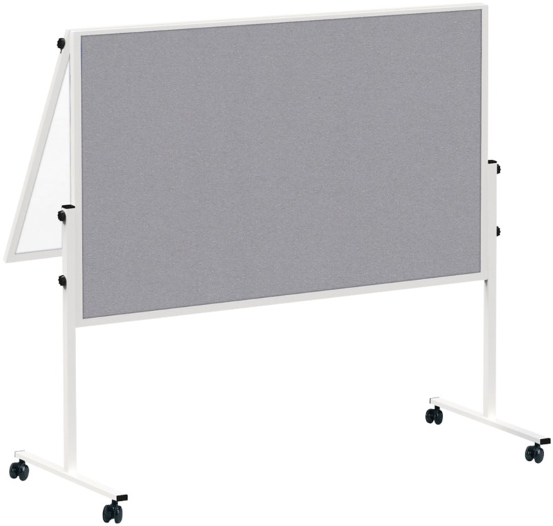 Thumbnail - Maul MAULsolid Moderationstafel Nicht magnetisch Freistehend 129 (B) x 56 (T) x 193,5 (H) cm Aluminium Grau