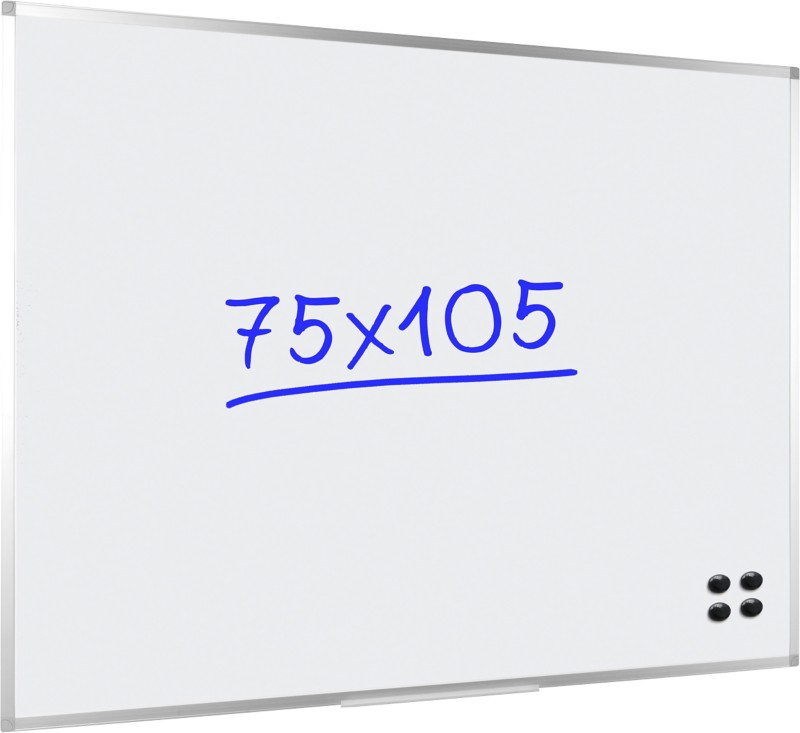 Thumbnail - Viking Whiteboard Wandmontiert Magnetisch Emaille Einseitig 106,5 (B) x 75 (H) cm