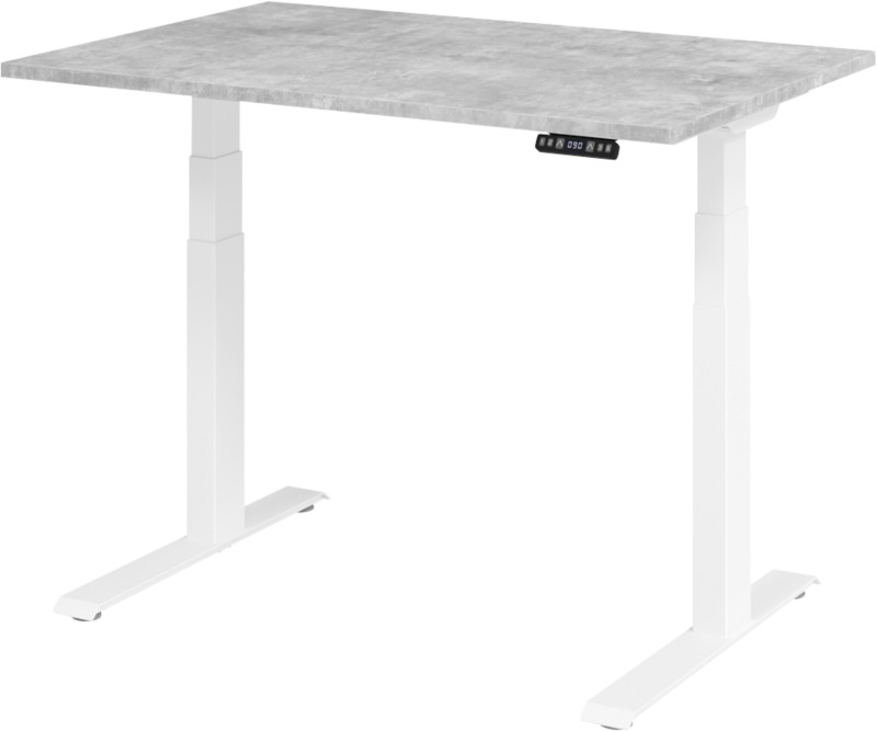 Thumbnail - Hammerbacher VXDKB Elektrisch Höhenverstellbar Sitz-Stehschreibtisch Grau C-Fuß 1.200 (B) x 800 (T) x 1.290 (H) mm Spanp...